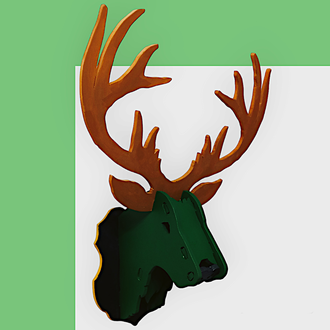 Dekoratif Ahşap Geyik Kafası