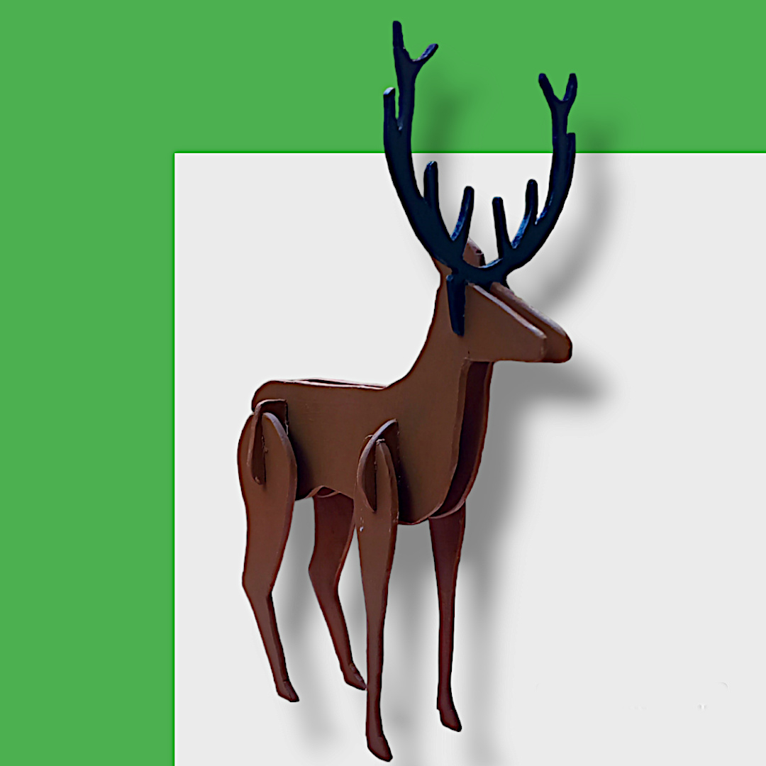 Dekoratif Ahşap Geyik Obje