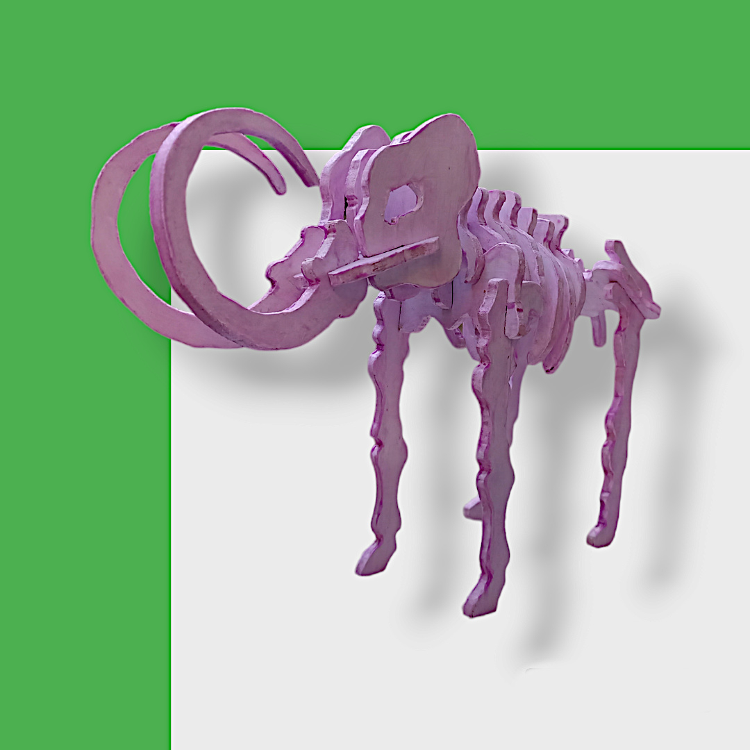 Dekoratif Ahşap Fosforlu Mamut Fosil Maketi